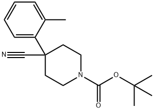 1-BOC-4-CYANO-4-(2-METHYLPHENYL)-PIPERIDINE 结构式