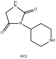 3-(PIPERIDIN-4-YL)IMIDAZOLIDINE-2,4-DIONE HYDROCHLORIDE 结构式