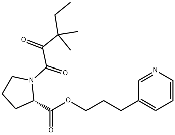1-(1,2-二氧代-3,3-二甲基戊基)-L脯氨酸-(3-吡啶基)-丙酯 结构式
