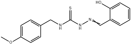 Hydrazinecarbothioamide, 2-((2-hydroxyphenyl)methylene)-N-((4-methoxyp henyl)methyl)- 结构式