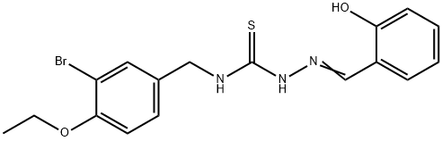 Hydrazinecarbothioamide, N-((3-bromo-4-ethoxyphenyl)methyl)-2-((2-hydr oxyphenyl)methylene)- 结构式