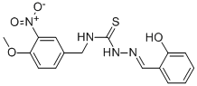 Hydrazinecarbothioamide, 2-((2-hydroxyphenyl)methylene)-N-((4-methoxy- 3-nitrophenyl)methyl)- 结构式