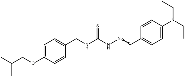 Hydrazinecarbothioamide, 2-((4-(diethylamino)phenyl)methylene)-N-((4-( 2-methylpropoxy)phenyl)methyl)- 结构式