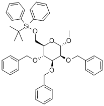 甲基 6-O-[(叔丁基)二苯基硅烷基]-2,3,4-三-O-(苯基甲基)-ALPHA-D-吡喃甘露糖苷 结构式