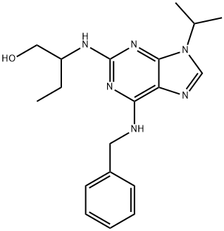 2-[[9-(1-甲基乙基)-6-[(苯甲基)氨基]-9H-嘌呤-2-基]氨基]-1-丁醇 结构式