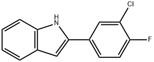 2-(3-氯-4-氟苯基)吲哚 结构式