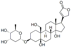 (3beta,5beta)-3-[(2,6-dideoxy-beta-D-ribo-hexopyranosyl)oxy]-5,14,19-trihydroxycard-20(22)-enolide  结构式