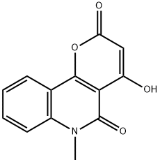 4-羟基-6-甲基-2H-吡喃[3,2-C]喹啉-2,5(6H)-二酮 结构式