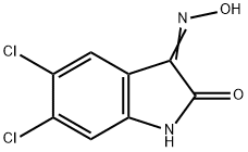 5,6-Dichloro-2,3-dihydro-3-(hydroxyimino)-1H-indol-2-one 结构式