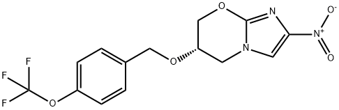 (S)-6,7-二氢-2-硝基-6-[[4-(三氟甲氧基)苯基]甲氧基]-5H-咪唑并[2,1-B][1,3]恶嗪 结构式