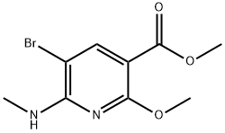 5-溴-2-甲氧基-6-(甲氨基)烟酸甲酯 结构式