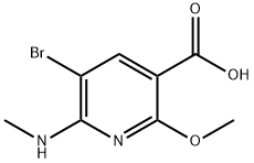 5-溴-2-甲氧基-6-(甲氨基)烟酸 结构式