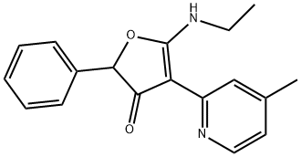 3(2H)-Furanone,  5-(ethylamino)-4-(4-methyl-2-pyridinyl)-2-phenyl- 结构式