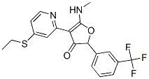 3(2H)-Furanone,  4-[4-(ethylthio)-2-pyridinyl]-5-(methylamino)-2-[3-(trifluoromethyl)phenyl]- 结构式