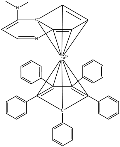 (S)-(-)-4 - 二甲氨基(五苯基环戊二烯)铁 结构式