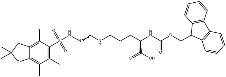 Nα-Fmoc-Nω-Pbf-D-精氨酸 结构式