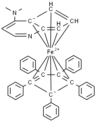 (R)-(+)-4-二甲基氨基吡啶(五苯基环戊二烯基)铁 结构式