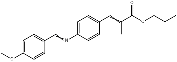 2-Propenoic acid, 3-(4-(((4-methoxyphenyl)methylene)amino)phenyl)-2-me thyl-, propyl ester 结构式