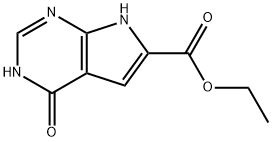 4-羟基-7H-吡咯并[2,3-D]嘧啶-6-甲酸乙酯 结构式