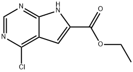 4-氯-7H-吡咯并[2,3-D]嘧啶-6-甲酸乙酯 结构式