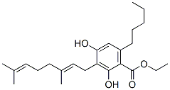 2,4-Dihydroxy-3-[(E)-3,7-dimethyl-2,6-octadienyl]-6-pentylbenzoic acid ethyl ester 结构式