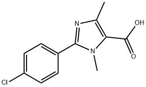 2-(4-CHLOROPHENYL)-1,4-DIMETHYL-1H-IMIDAZOLE-5-CARBOXYLIC ACID 结构式