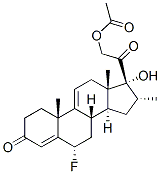 6ALPHA-氟-17,21-二羟基-16ALPHA-甲基孕甾-4,9(11)-二烯-3,20-二酮21-乙酸酯 结构式