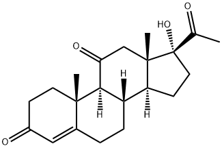 17α-羟基孕甾-4-烯-3,11,20-三酮 结构式