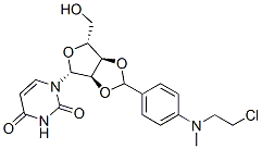 2'-O,3'-O-[p-[(2-Chloroethyl)methylamino]benzylidene]uridine 结构式