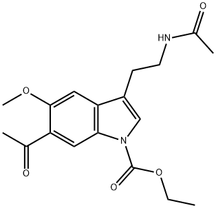 6-Acetyl-3-[2-(acetylaMino)ethyl]-5-Methoxy-H-indole-1-carboxylic Acid Ethyl Ester 结构式