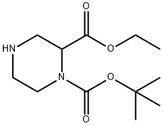 Piperazine-1,2-dicarboxylic acid 1-tert-butyl ester 2-ethyl ester 结构式
