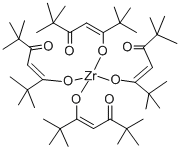 四(2,2,6,6-四甲基-3,5-庚二酸)锆 结构式