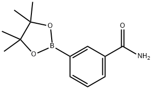 3-氨甲酰基苯硼酸凤梨酯 结构式