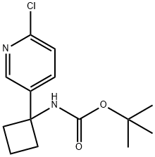 tert-butyl (1-(6-chloropyridin-3-yl)cyclobutyl)carbamate 结构式