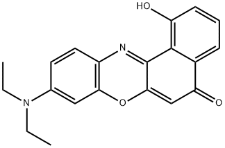9-二乙基氨-2-羟基苯酚-杂氧嗪-5(5H)-酮 结构式