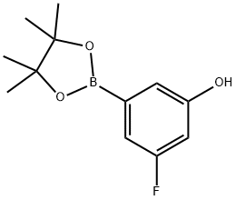 3-氟-5-(4,4,5,5-四甲基-1,3,2-二氧杂硼烷-2-基)苯酚 结构式