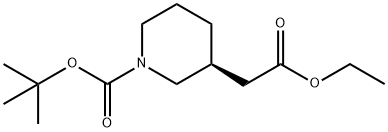 (S)-N-Boc-3-Piperidine acetic acid ethyl ester 结构式