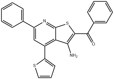 [3-氨基-6-苯基-4-(2-噻吩基)噻吩并[2,3-B]吡啶-2-基]苯甲酮 结构式