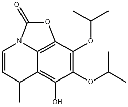 2H,6H-Oxazolo[5,4,3-ij]quinolin-2-one,  7-hydroxy-6-methyl-8,9-bis(1-methylethoxy)- 结构式