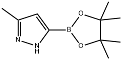 3-Methyl-5-(4,4,5,5-tetramethyl-1,3,2-dioxaborolan-2-yl)-1H-pyrazole 结构式
