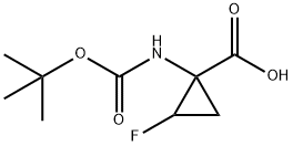 环丙烷羧酸,1 - [[(1,1-二甲基乙氧基)羰基]氨基] -2-氟 - 结构式