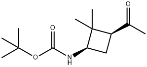 [S,R]-(3-ACETYL-2,2-DIMETHYL-CYCLOBUTYL)-CARBAMIC ACID TERT-BUTYL ESTER 结构式