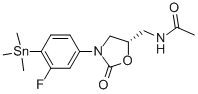 N-[(5S)-3-(3-Fluoro-4-trimethylstannanylphenyl)-2-oxo-oxazolidin-5-ylmethyl]acetamide 结构式