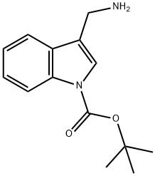 3-(氨基甲基)-1H-吲哚-1-甲酸盐酸盐叔丁基 结构式