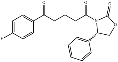 (4S)-3-[5-(4-氟苯基)-1,5-二氧代戊基]-4-苯基-2-恶唑烷酮 结构式