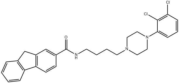 N-[4-[4-(2,3-DICHLOROPHENYL)-1-PIPERAZINYL]BUTYL]-9H-FLUORENE-2-CARBOXAMIDE HYDROCHLORIDE 结构式