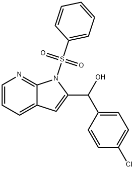 (4-chlorophenyl)[1-(phenylsulfonyl)-1H-pyrrolo[2,3-b]pyridin-2-yl]methanol 结构式