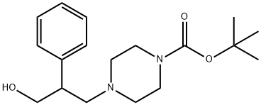 4-(3-羟基-2-苯丙基)哌嗪-1-羧酸叔丁酯 结构式