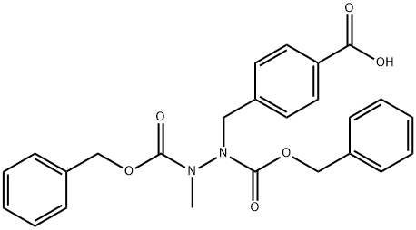 1-(4-羧基苄基)-2-甲基-1,2-肼二甲酸二苄酯 结构式