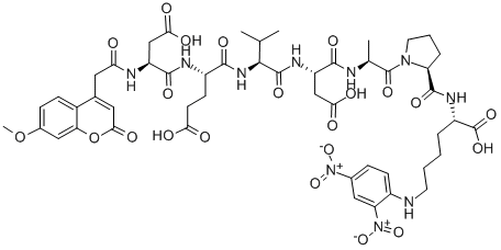 MCA-ASP-GLU-VAL-ASP-ALA-PRO-LYS: DNP[MCA-DEVDAP-K: DNP] 结构式